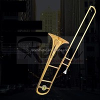 Weifang Rebon Tuning Bb/F Key Slide Plated Gold Tenor Trombone