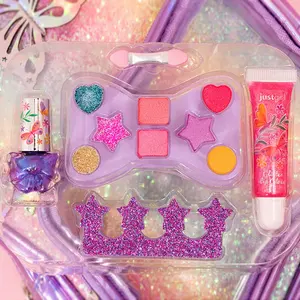 Kit de maquillage pour enfants pour filles lavable véritable ensemble de jeu de maquillage avec sac à cosmétiques ensemble de beauté de simulation princesse habiller les filles jouets