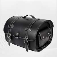Sac arrière de moto imperméable et résistant à l'usure, grande capacité, en cuir PU, avec serrure à combinaison, poche latérale pour bouteille d'eau, style rétro