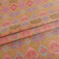Bunga Peony Besar yang Indah, Kain Jacquard Metalik Bergaya Klasik Menarik untuk Pakaian Wanita, Penutup Sofa, dan Tas