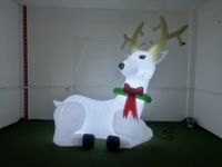 Décoration de cerf gonflable lumineuse de Noël, cerf blanc gonflable pour la décoration extérieure de la pelouse, idéal pour les fêtes