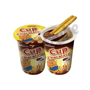 new arrival sweetcube chocolate cup with biscuit