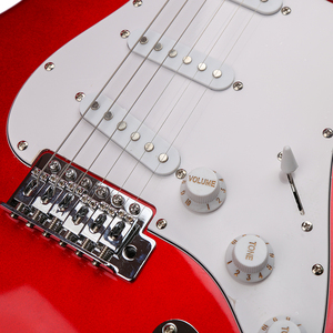 Gecko hot chất lượng dây <span class=keywords><strong>c</strong></span>ụ OEM guitarra electrica kim loại màu đỏ Maple Neck rắn Basswood <span class=keywords><strong>c</strong></span>ơ thể SSS ST guitar điện - Product Image 2