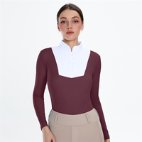 Chemise d'équitation en gros pour femmes, extensible dans quatre directions, respirante, à manches longues, pour cavalier