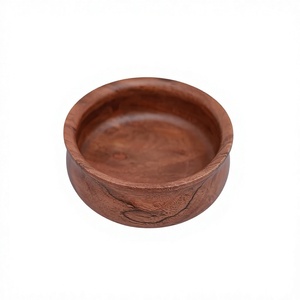 Ensemble de bols de service vintage polis, 2 tailles (petite et grande), en bois d'acacia, réutilisables, compatibles lave-vaisselle, écologiques, pour fruits et fêtes - Product Image 4