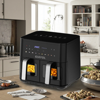 Friteuse à air numérique à double zone colorée 10 10 en 1 de haute qualité 2200W avec cavité intérieure en métal pour un usage familial