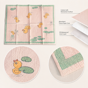 Tapete Desechable para Bebé Personalizado en Longitud e Impresión, 40 cm de Ancho, Hecho en China, Directo de Fábrica, con Empaque Personalizado y Calidad Libre de BPA - Product Image 1
