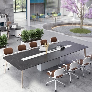 Modern Luxury Design Industrial Supplier Meeting Room Conference Office Furniture Frame <b>Desk</b> Table and Chairs <b>Set</b> Solid Wood - Product Image 5