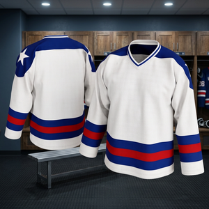 Maillot de hockey sur glace unisexe 100 % polyester, court, respirant, imprimé numériquement, color block, pour sports d'équipe, design personnalisé - Product Image 4