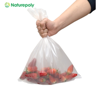 Fabrikant Biologisch Afbreekbaar Composteerbaar Transparant Schoonmaakfruit Pla Voedselverpakking Pbat Supermarkt Verzendt Productiezak Op Rol