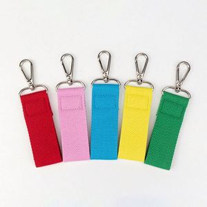 Hot Selling Cotton <b>Customized</b> Embroidery Badge Wrist Lanyard Fashional <b>Keychain</b> Buckle Wristlet <b>Keychain</b> - Product Image 1