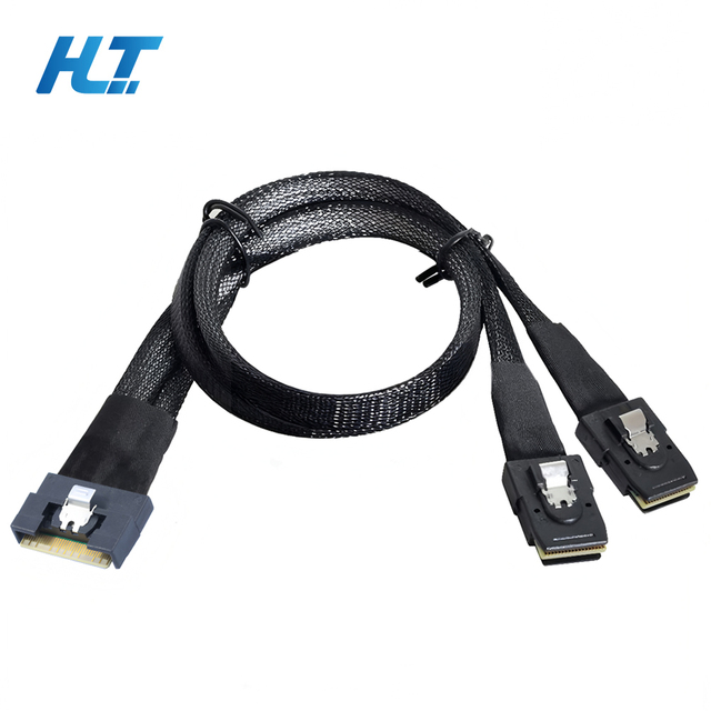 HLT Slimline SAS SFF-8654 2Pcs Mini SAS SFF-8087 PCIe 4.0 High-Speed Cable Aluminum Foil/Woven Net Shielding Tinned Copper