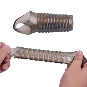 Venta caliente silicona pene manga pene anillo condón adultos juguetes sexuales para hombre - Product Image 3
