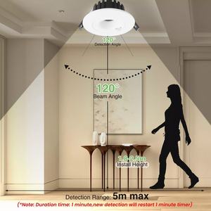 Plafonnier LED encastré à détecteur de mouvement infrarouge IP20 9W/12W/18W/24W pour extérieur, cours, escaliers, hôtels, spots - Product Image 2
