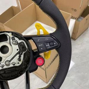 Volant R8 pour <span class=keywords><strong>Audi</strong></span> B9 S4 S5 S6 S7 S8 A1 A3 A4 A5 A6 A7 B8.5 B8 R8 TT TTRS TTS Q3 Q5 Q7 Q8 Volant en cuir - Product Image 3
