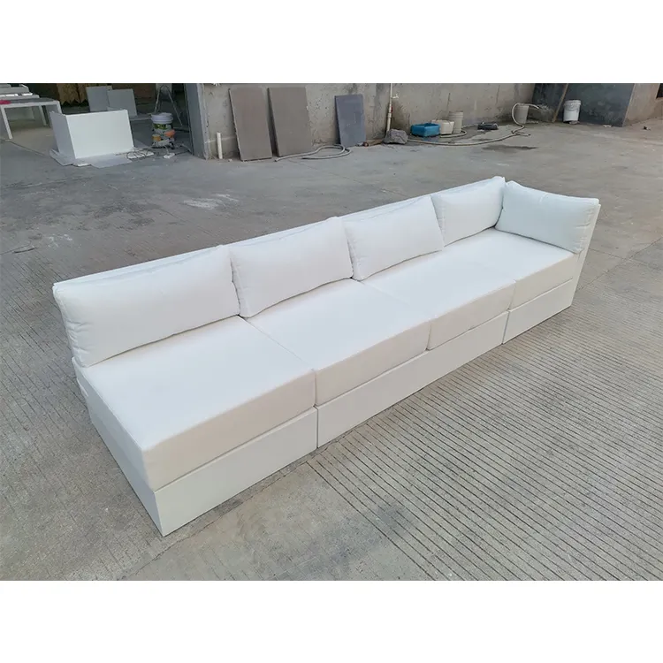 Conjunto de sofás de jardín personalizados, conjunto de sofás de exterior de jardín, Combinación libre de plástico reforzado de fibra de vidrio para Patio