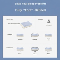 Oreiller ergonomique en mousse à mémoire de forme, réglable en hauteur, avec support cervical, en tissu papillon doux pour la peau, personnalisé, directement de l'usine, pour l'export.