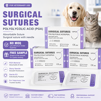 Sutures chirurgicales PGA marquées CE pour usage vétérinaire, fil à aiguille absorbable, emballage stérile EO avec offre d'échantillon gratuit