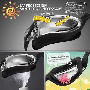 透明レンズレーシング & スイムトレーニンググーグル高アンチフォグ効果自動バックル耳栓3サイズ鼻ブリッジ - Product Image 4