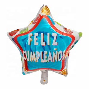 Caliente 18 pulgadas español <span class=keywords><strong>amor</strong></span> <span class=keywords><strong>Feliz</strong></span> cumpleaños <span class=keywords><strong>amistad</strong></span> <span class=keywords><strong>Feliz</strong></span> cumpleaños globo aluminio ronda estrella globo venta al por mayor - Product Image 5