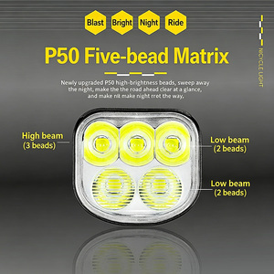 防水可充电 Type-C 充电 LED 山地自行车前灯 铝合金手电筒 适合夜间骑行 - Product Image 3