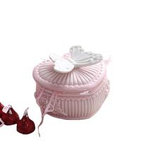 Boîte à bijoux papillon en céramique artisanat scandinave écologique pour la maison rangement de bureau cadeau de mariage créatif et ornement souvenir