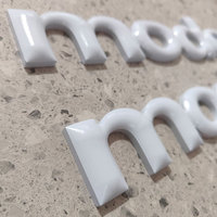 Letras de Aluminio Talladas en Arco, con Bordes Curvos, Letras 3D en Relieve, Letras Decorativas para Pared, Letras del Alfabeto
