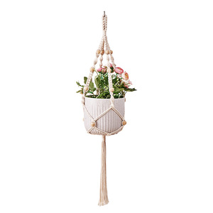 Cintres muraux en coton <span class=keywords><strong>macramé</strong></span> tissés à la main, pochette en filet murale avec sac en filet décoratif en corde de coton <span class=keywords><strong>suspendu</strong></span> - Product Image 3