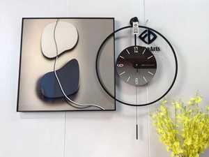 Horloge murale suspendue S2 70+60cm avec pendule, grande taille, style simple et moderne, décoration personnalisée pour la maison, vente directe usine - Product Image 3