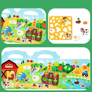 Livres autocollants réutilisables pour les enfants, <span class=keywords><strong>activité</strong></span> <span class=keywords><strong>de</strong></span> voyage pour tout-petits avec ferme, princesse, Halloween, Noël, supermarché, thèmes <span class=keywords><strong>de</strong></span> mon corps - Product Image 2