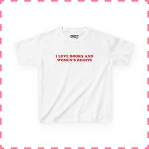 Camiseta Baby Tee OEM ODM con Estampado 'I Love Books And Women's Rights', Estilo Feminista, Y2K, para Amantes de los Libros, Estética Coquette, Regalo Original - Product Image 2