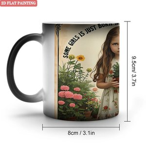 Tasse Magique Interactive Créative Noire Givrée 11oz en Céramique à Changement de Couleur Thermique - Product Image 1