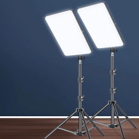 Éclairage de Studio LED Bi-Couleur Professionnel 24 Pouces pour Panneau de Film, Lumière Vidéo Portable 2700-7500K pour Téléphone et Maquillage