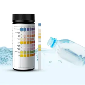 Bandelettes de test d'eau 9 ~ 16 paramètres 100 pièces/bouteille dureté totale, sans chlore, fer, cuivre, plomb, Nitrate...
