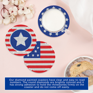 Tự làm kim cương sơn đế lót ly Kit quốc gia cờ sáng Rhinestone kim cương nghệ thuật Acrylic Coaster với chủ cup mat - Product Image 3