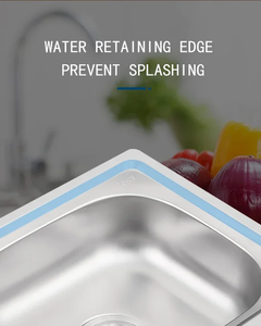 Lavello da Cucina Industriale Fatto a Mano in Acciaio Inox Quadrato a Vasca Singola con Superficie Spazzolata Garanzia di 2 Anni Rubinetto Incluso - Product Image 6