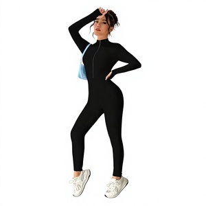 Custom LOGO <b>Women's</b> Sports Bodysuit & Jumpsuit Half Zip Yoga Fitness Athletic Apparel One Piece Sports Legging <b>Rompers</b> - Product Image 5