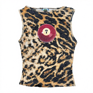 Peeqi T0649 Wholesale New Leopard Print Knitted Eco-Friendly Women's Y2K Summer Daily Casual Fashion <b>Sleeveless</b> Short Crop Tank - Product Image 4