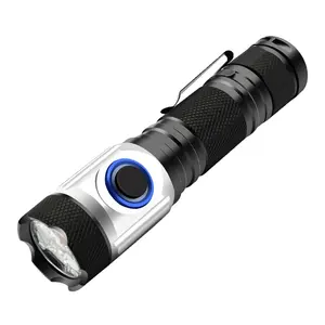 High Power Tactical Torch Light Led Flashlight USB Rechargeable Flashlight With battery