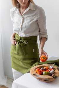 Delantal Unisex Hecho a Mano, Desechable, con Media Manga de Lino, Color Personalizado, Talla Única, Estilo Liso y Suave para Uso en Restaurantes - Product Image 5