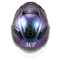 Casque de moto ouvert en fibre de carbone avec fermeture rapide en fibre de verre, toutes saisons, sécurité pour la course, homologué DOT, double visière