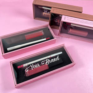 批发定制徽标<span class=keywords><strong>3</strong></span>合1唇线唇彩唇膏套装定制徽标哑光持久液体唇膏唇线套装 - Product Image 4