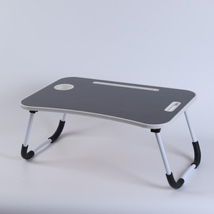 Fabrika ucuz MDF taşınabilir katlanır dizüstü bilgisayar masası ahşap katlanır bilgisayar masası yatak - Product Image 3