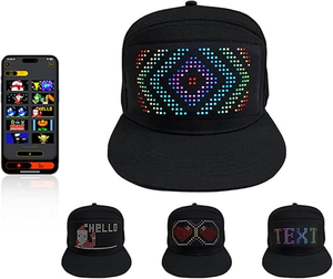 LED <b>Hat</b> <b>Light</b> Up Baseball Cap Flash Glow <b>Hat</b> USB Charging App Programmable LED Message <b>Hats</b> Scrolling LED Display Caps - Product Image 1