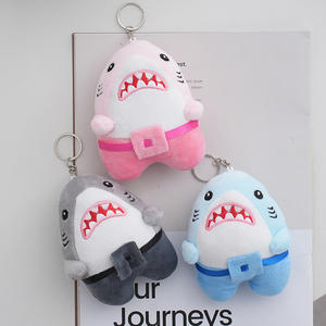 Porte-clés requin en peluche avec pendentif pour poupée 3D <span class=keywords><strong>de</strong></span> dessin animé créatif pour enfants et garçons Cadeaux - Product Image 2