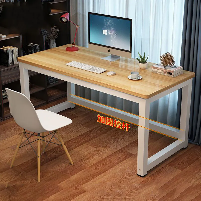 Yuvarlak köşe masaüstü bilgisayar masası basit ev çalışma dikdörtgen takviyeli ofis masası