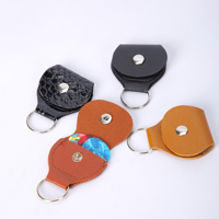 Zhuniao PU Leather Keychain Guitar Picks Holder Bag Soft Case Matte Finish Durable Good Stringed Instruments Parts Accessories