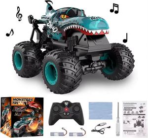 Voiture télécommandée dinosaure 2,4 GHz pour bébé, jouet monster truck RC avec musique et lumière pour enfants - Product Image 2