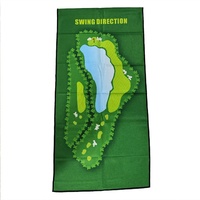 Toalla de Golf SwingPerfect con Mapa de Campo de Doble Cara, Impresión de Microfibra, Ayuda para el Entrenamiento de Aproximación, Portátil y Colgante