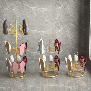 Yuuyo Étagère à chaussures rotative en métal à 360 degrés, multifonctionnelle, sur pied, séchoir à chaussures pour dortoir, balcon, usage extérieur - Product Image 3